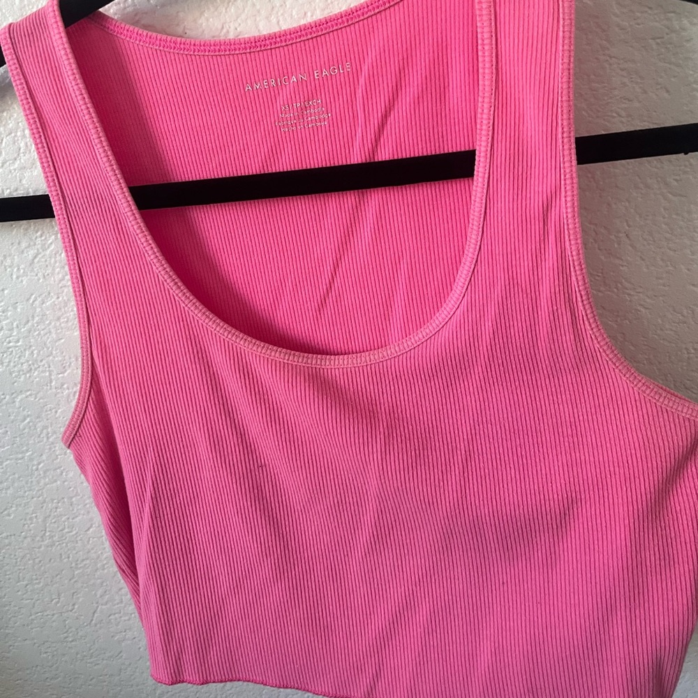 Neon Pink Ribbed Tank Top - Picture 4 of 4